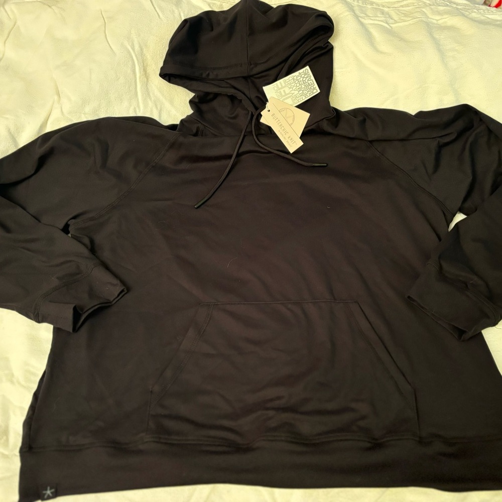 NWT Barefoot Dreams Malibu Collection Butterchic Hoodie, Black, XL, Lux Feel - Picture 4 of 9